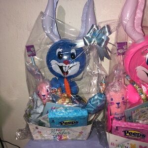 Easter Bunny Gift Basket - Blue and Pink